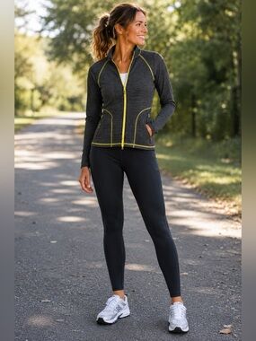 CARVE DESIGNS Zippered Running Activewear Jacket Stripes Womens XS Full Zip NWOT